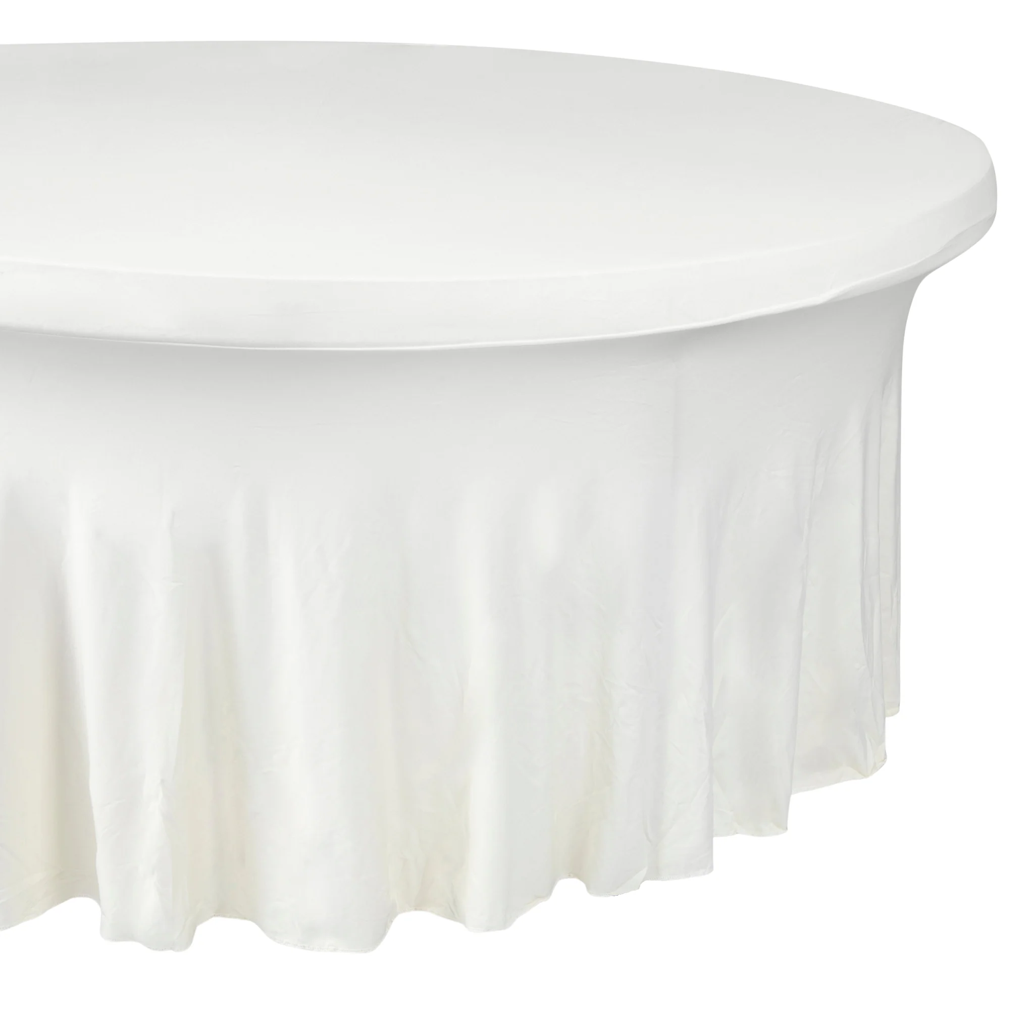 Wavy Spandex Table Cover 5ft Round - Ivory - Image 5