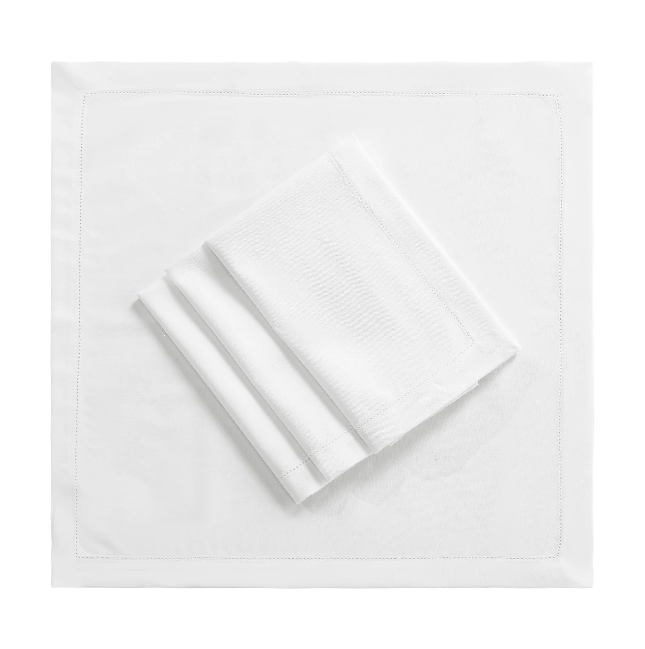 White Hemstitch Linen Napkins 20"x20" (Set of 4) - Image 2