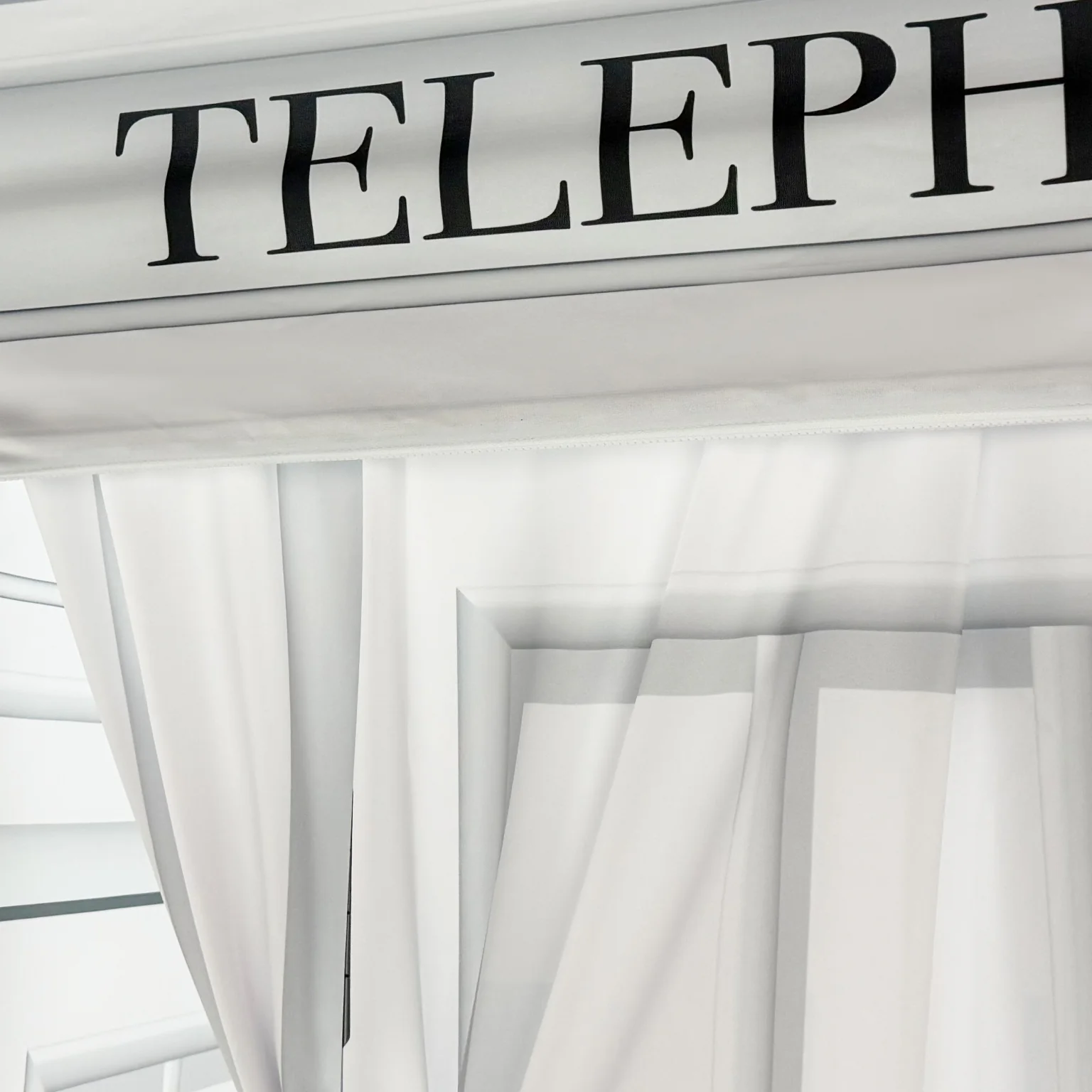 White Telephone Booth Printed Backdrop Spandex Cover - Image 7