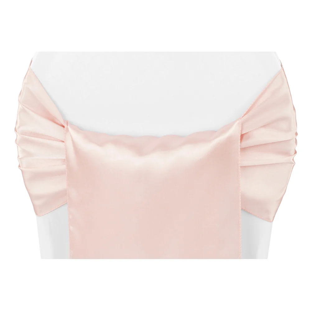 Wide Satin Chair Sash - Blush/Rose Gold