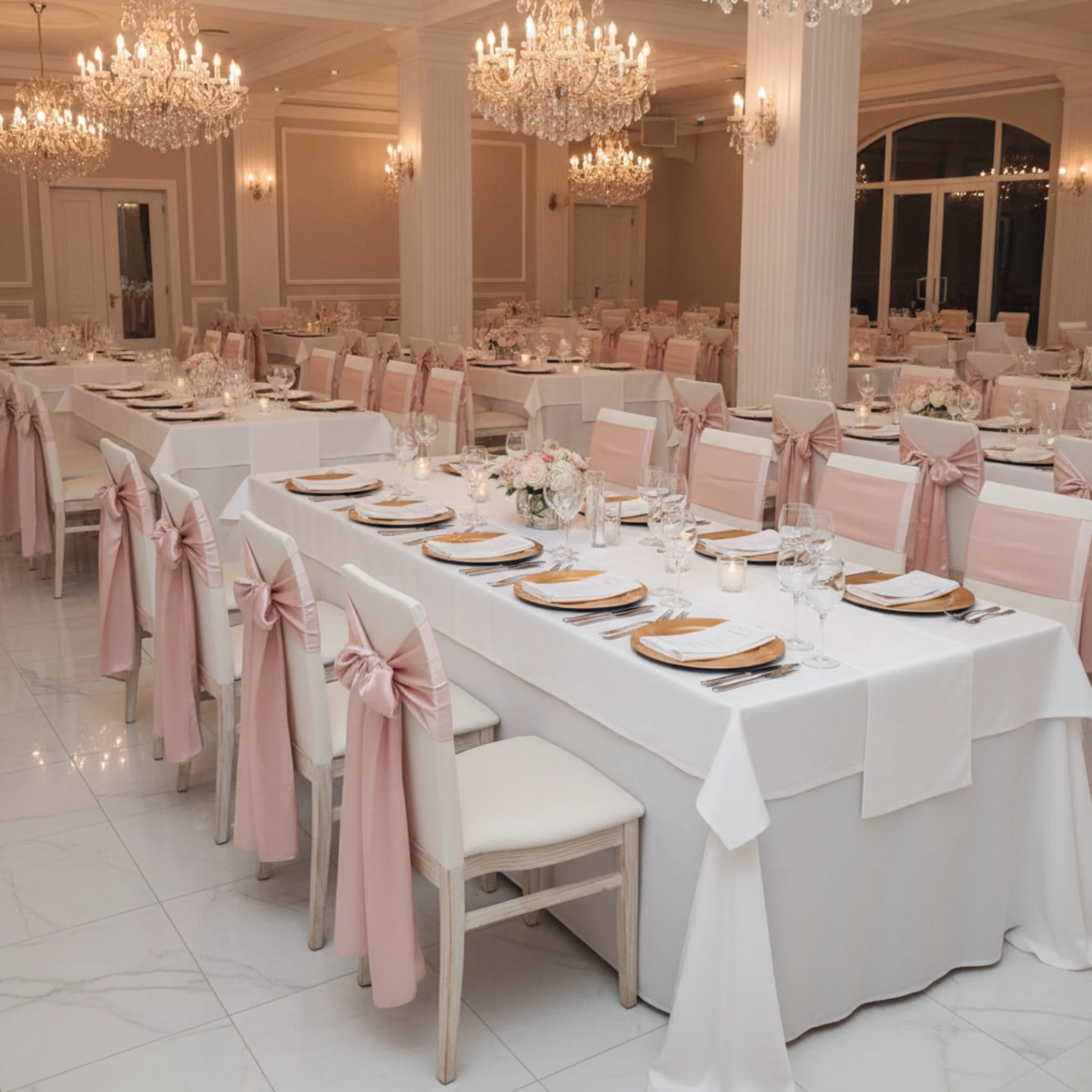 Wide Satin Chair Sash - Blush/Rose Gold - Image 3