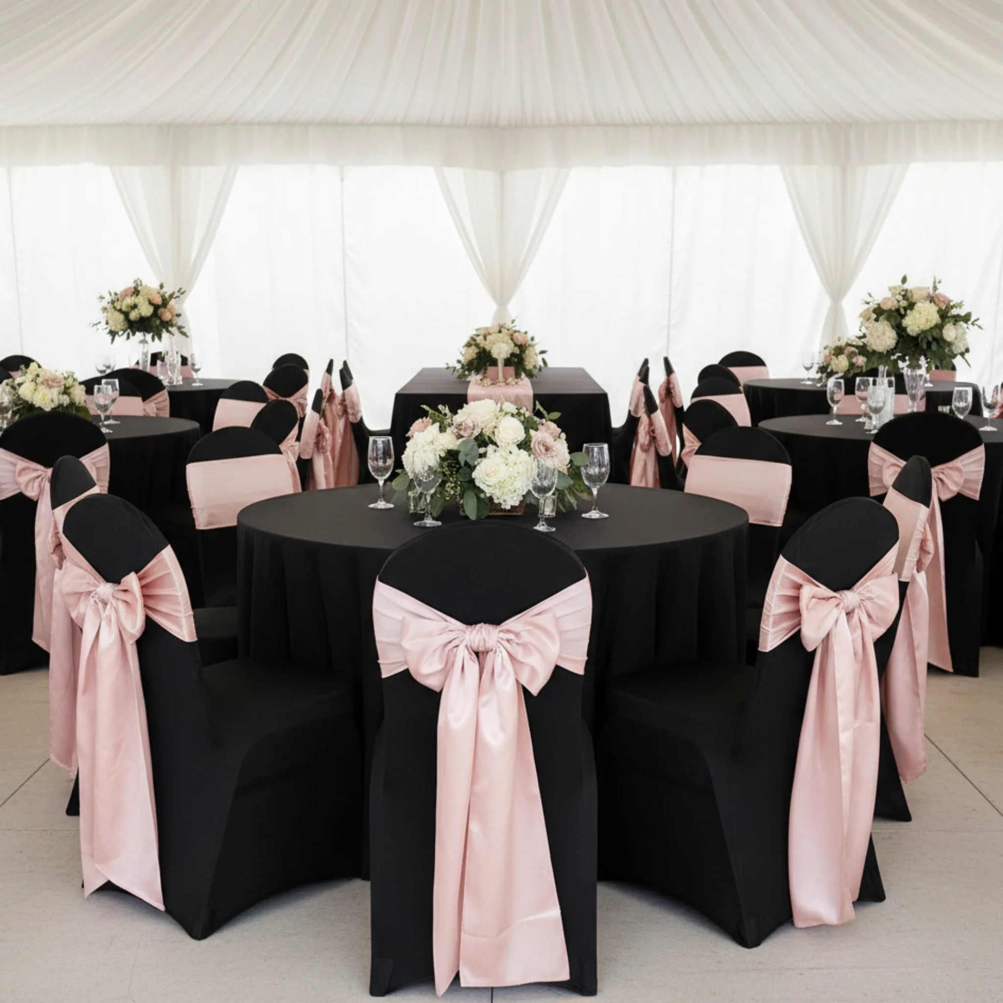 Wide Satin Chair Sash - Blush/Rose Gold - Image 4