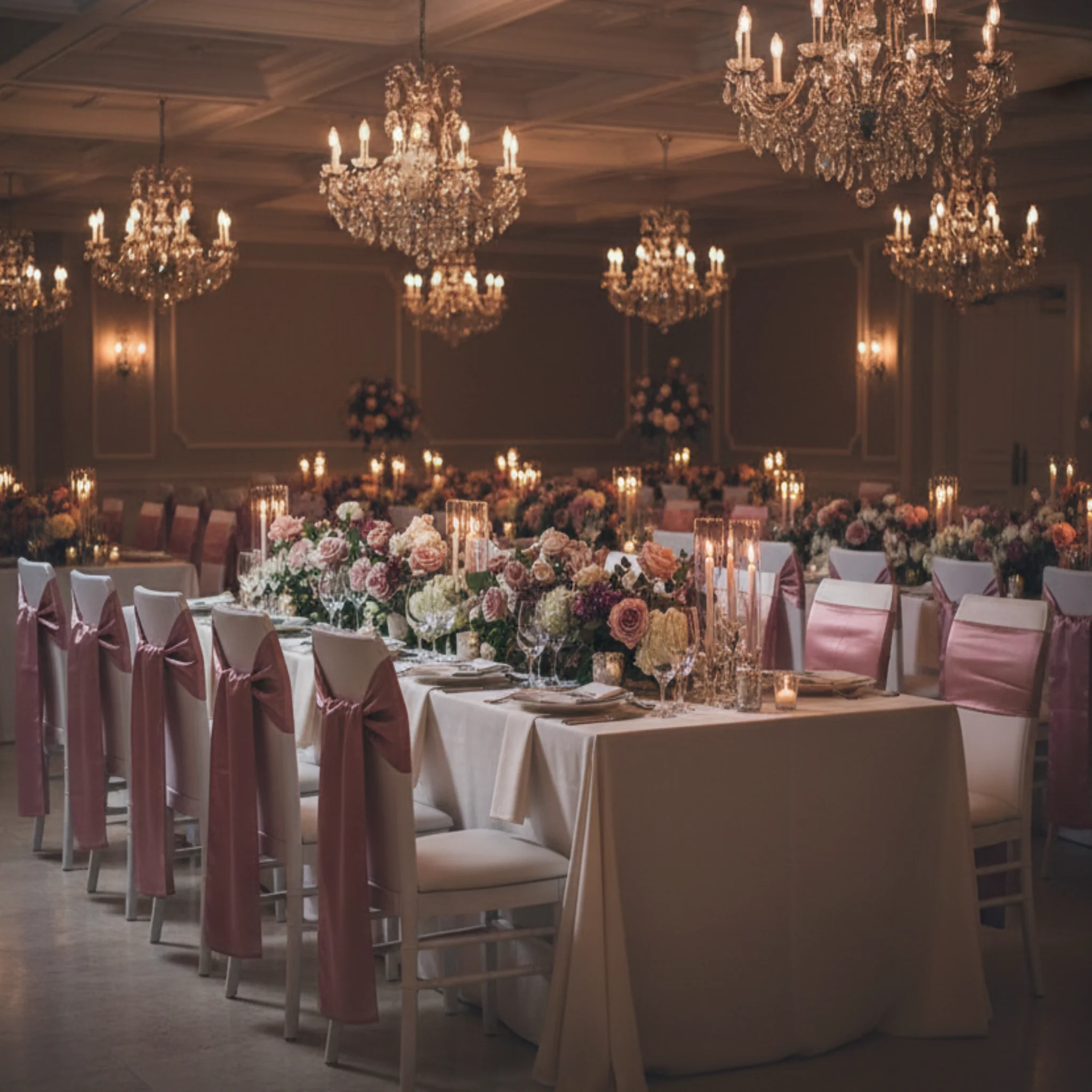 Wide Satin Chair Sash - Dusty Rose/Mauve - Image 4