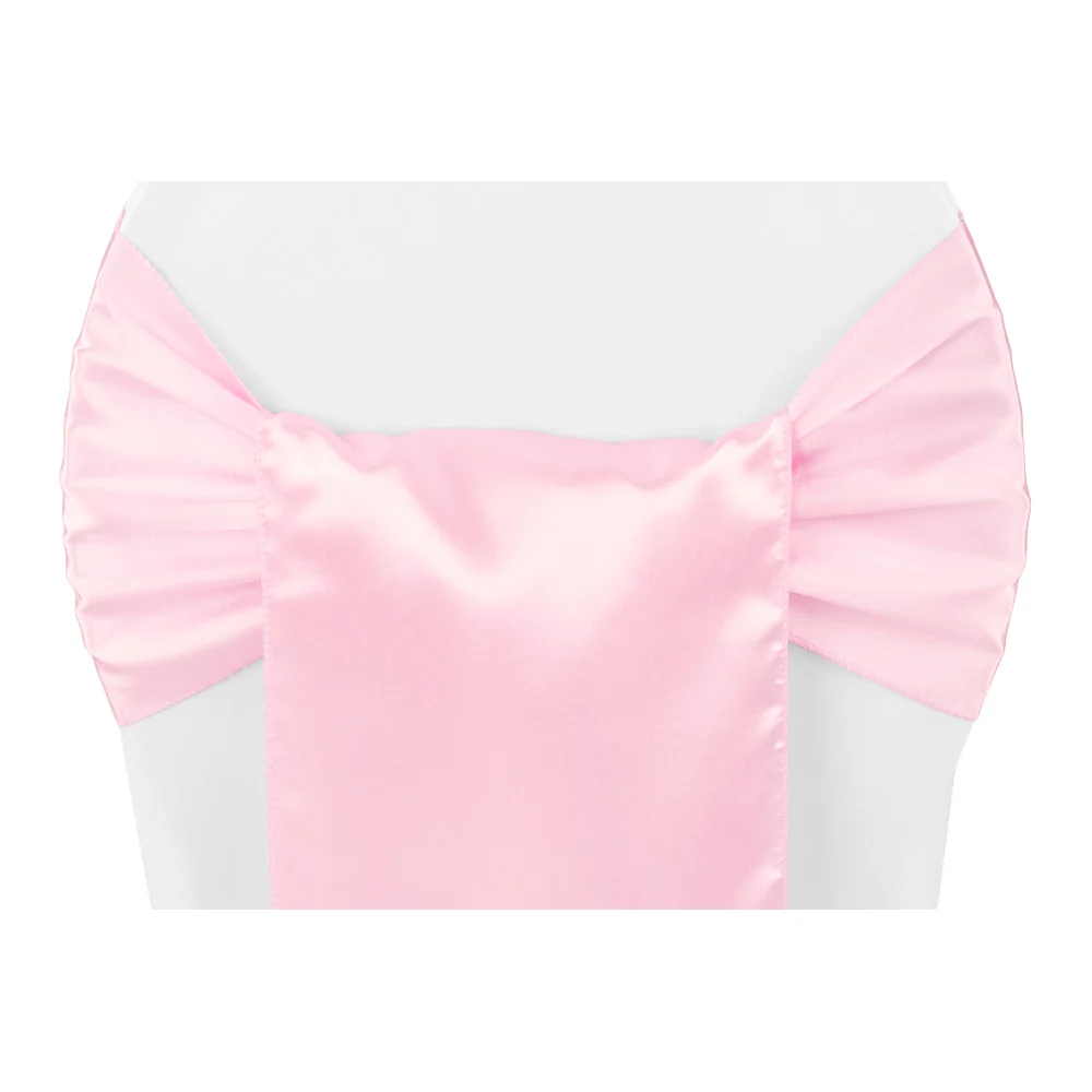 Wide Satin Chair Sash - Medium Pink