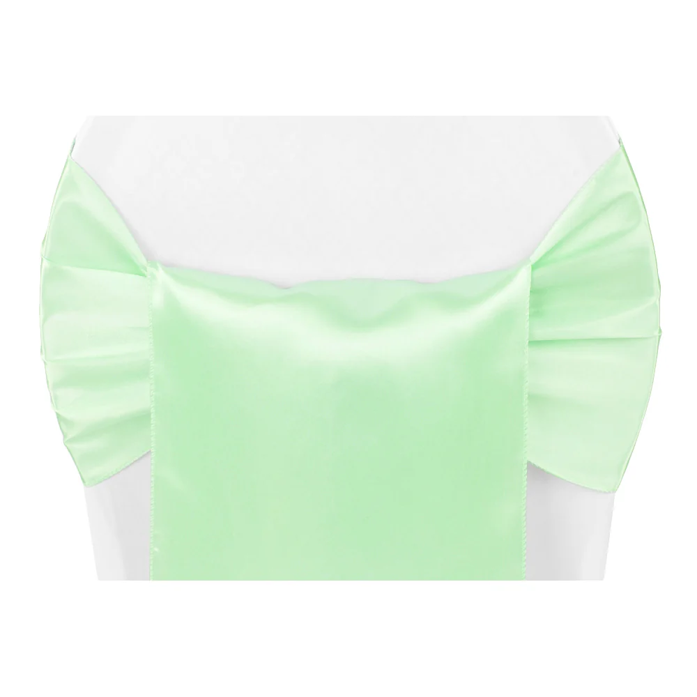 Wide Satin Chair Sash - Mint Green